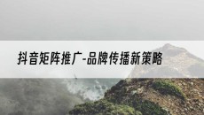 -品牌传播新策略-抖音矩阵推广