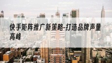新策略-打造品牌声量*-快手矩阵推广