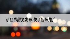 -快手矩阵推广-小红书图文发布