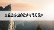 -迈向数字时代的首步-企业建站