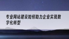 如何助力企业实现数字化转型-专业网站建设
