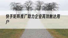 助力企业*触达用户-快手矩阵推广