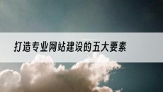 打造的五大要素-专业网站建设